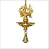 Brass Wall Hanging Diya Deepak Oil Lamp Puja Gift Item, Large, Glossy Antique