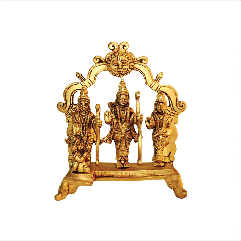 Brass Ram Darbar Lord Rama Laxman and Sita Religious Statue for Home Decor|Exquisite Religious Home Decor Piece