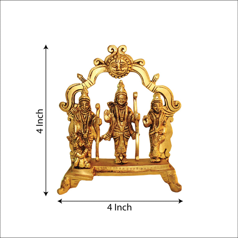 Brass Ram Darbar Lord Rama Laxman and Sita Religious Statue for Home Decor|Exquisite Religious Home Decor Piece