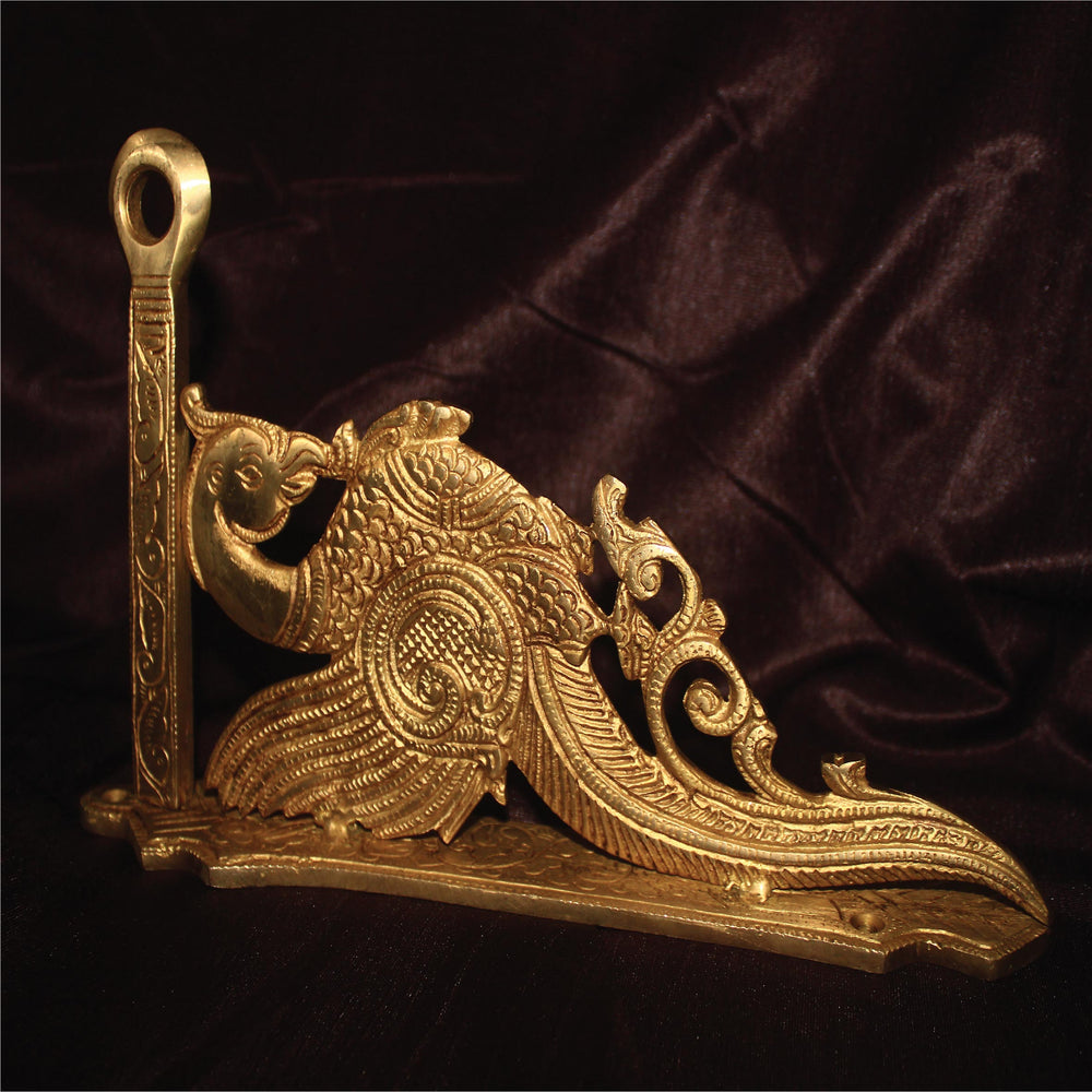 Brass Traditonal Parrot Design Hook Holder for Wall Lantern/Chain/Bells/Diya | Home Decor 12 Inches