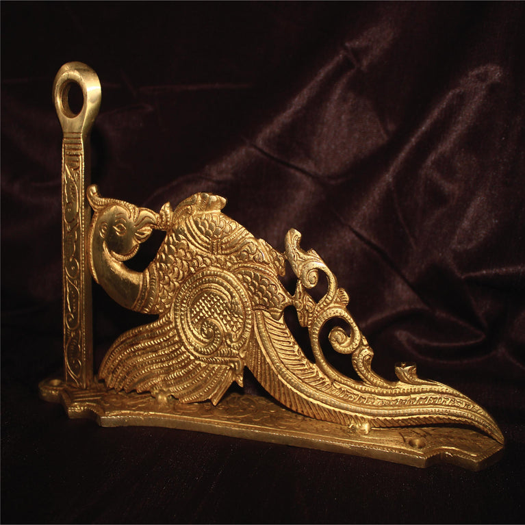 Brass Traditonal Parrot Design Hook Holder for Wall Lantern/Chain/Bells/Diya | Home Decor 12 Inches