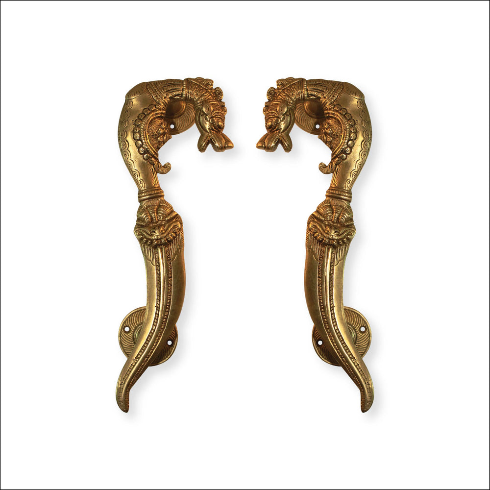 Brass Creature Door Pull Mythical Animal Door Handle Pair Entry Welcome