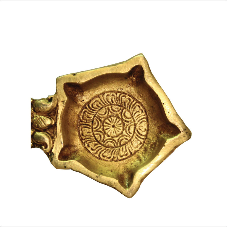 Five Wick Serpent Puja Diya In Brass | Handmade | Made In India