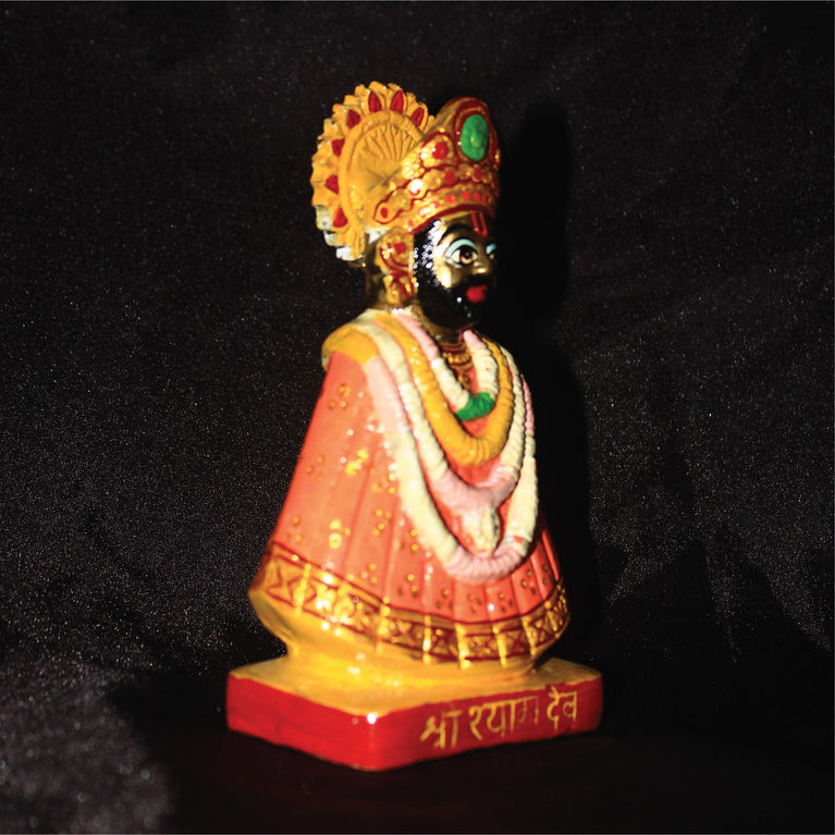 Khatu Shyam Ji Premium Brass Fully Hand Painted for Home & Temple ( 6 Inch )