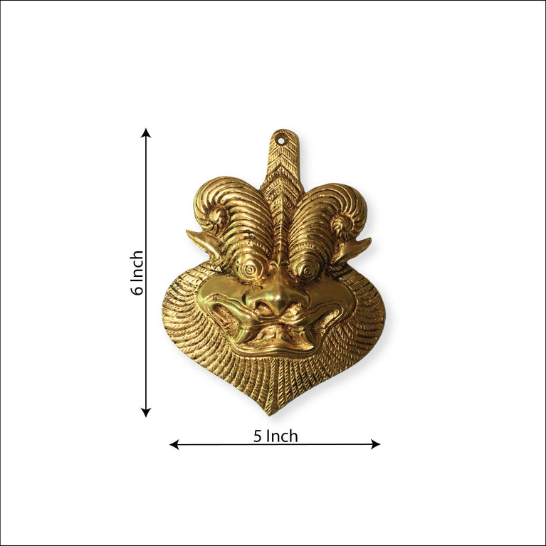 Nazar Battu for Home Entrance Big Size - Brass Kirtimukha Keerthi Mukudu Mukha Idol for Home Entrance