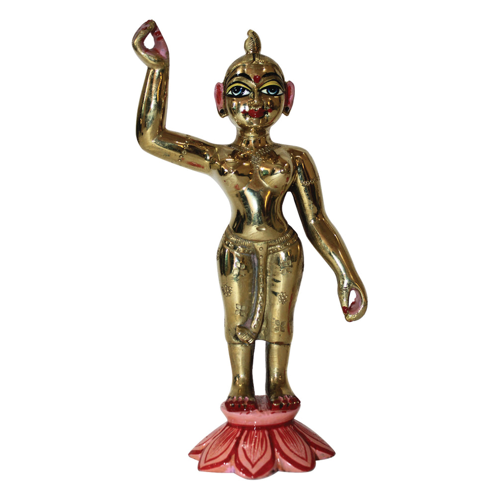 Shri Radha Beautiful Original Bass Decorative Showpiece - 7 Inch (Brass, Gold)