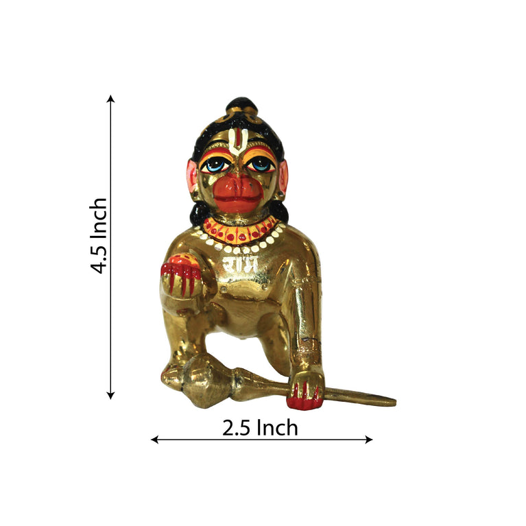 Balhanuman Lalla, Monkey God, Anjaneyaputra, Marutinandan Divine Power Statue 4.5 Inch