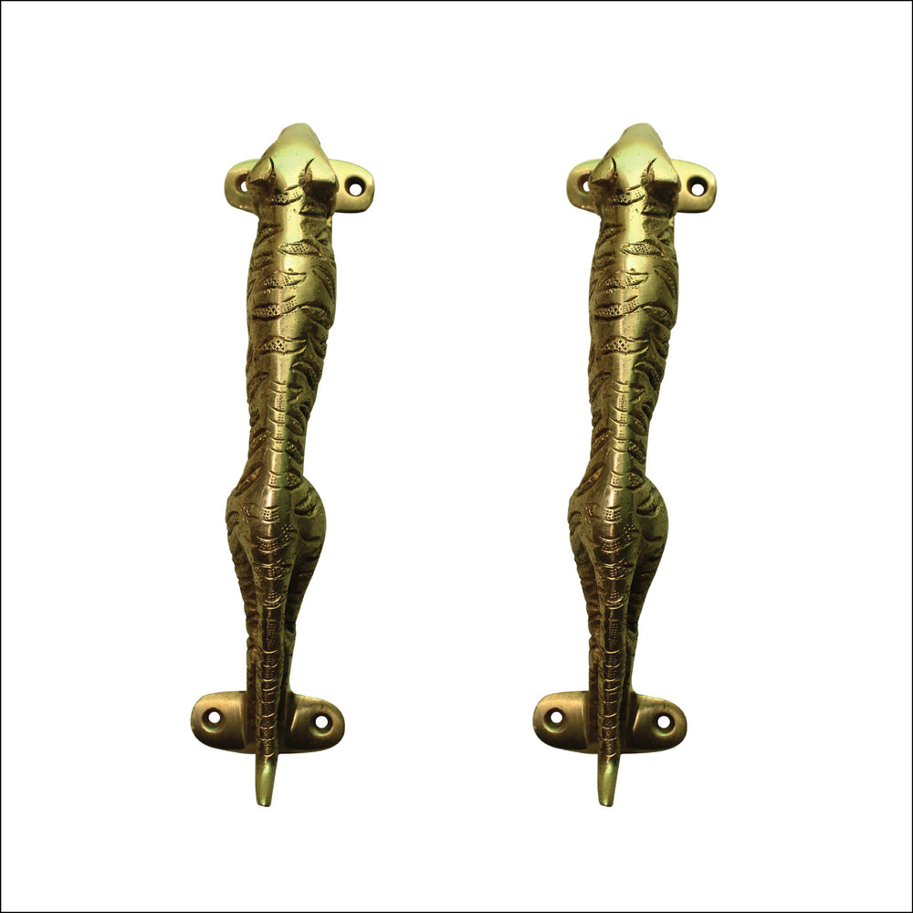 Jaguar/Tiger - Brass Door Handles | Home Decor | Door Decor | Door Pull | Door Accessories | Door Handle Sets - 7.5" Inches