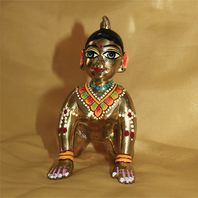 Radharani Baal Roop Idol Ashtadhatu Premium Brass Idol ( 5 Incl )