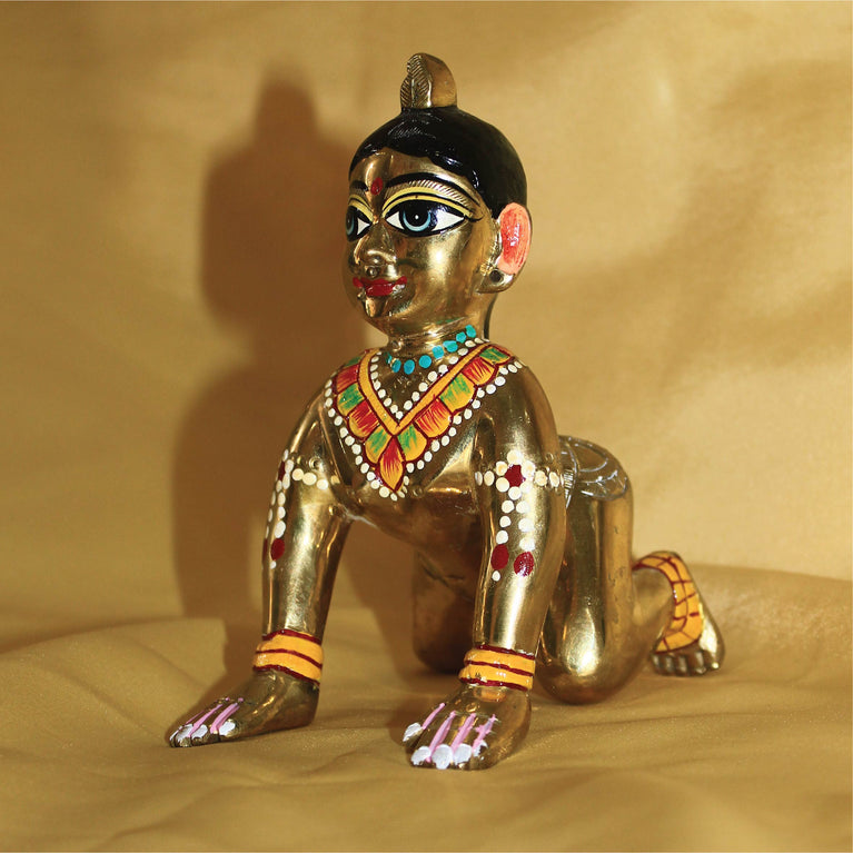 Radharani Baal Roop Idol Ashtadhatu Premium Brass Idol ( 5 Incl )