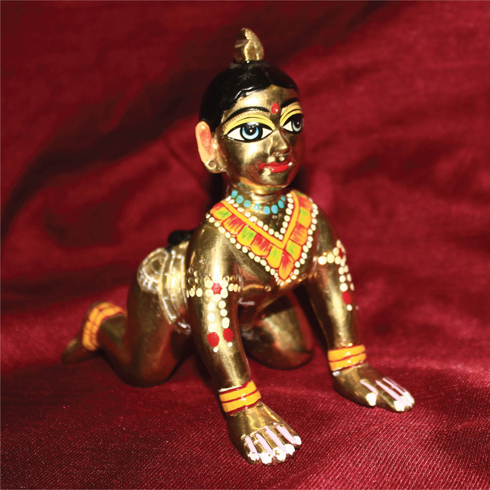 Radharani Baal Roop Idol Ashtadhatu Premium Brass Idol ( 5 Incl )