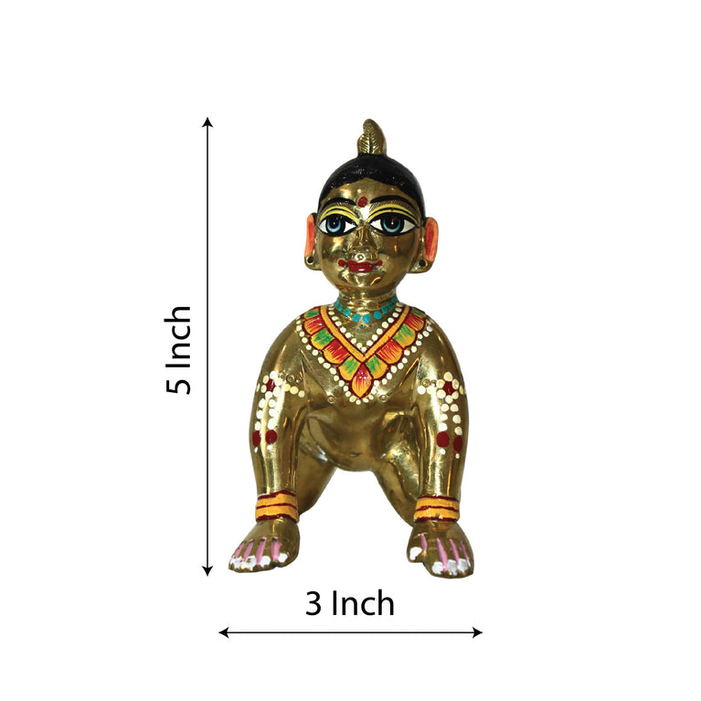 Radharani Baal Roop Idol Ashtadhatu Premium Brass Idol ( 5 Incl )