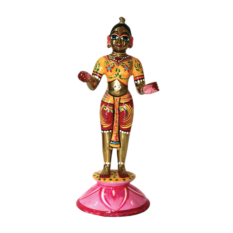 Shri Radha 9 Inch Ashtadhatu Premium Brass Decorative Showpiece (Fully Makeup)