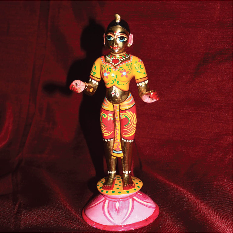 Shri Radha 9 Inch Ashtadhatu Premium Brass Decorative Showpiece (Fully Makeup)