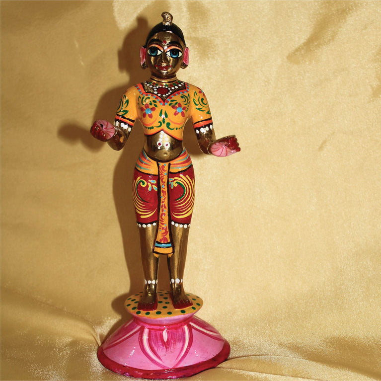 Shri Radha 9 Inch Ashtadhatu Premium Brass Decorative Showpiece (Fully Makeup)