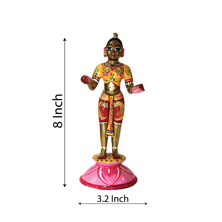 Shri Radha 9 Inch Ashtadhatu Premium Brass Decorative Showpiece (Fully Makeup)