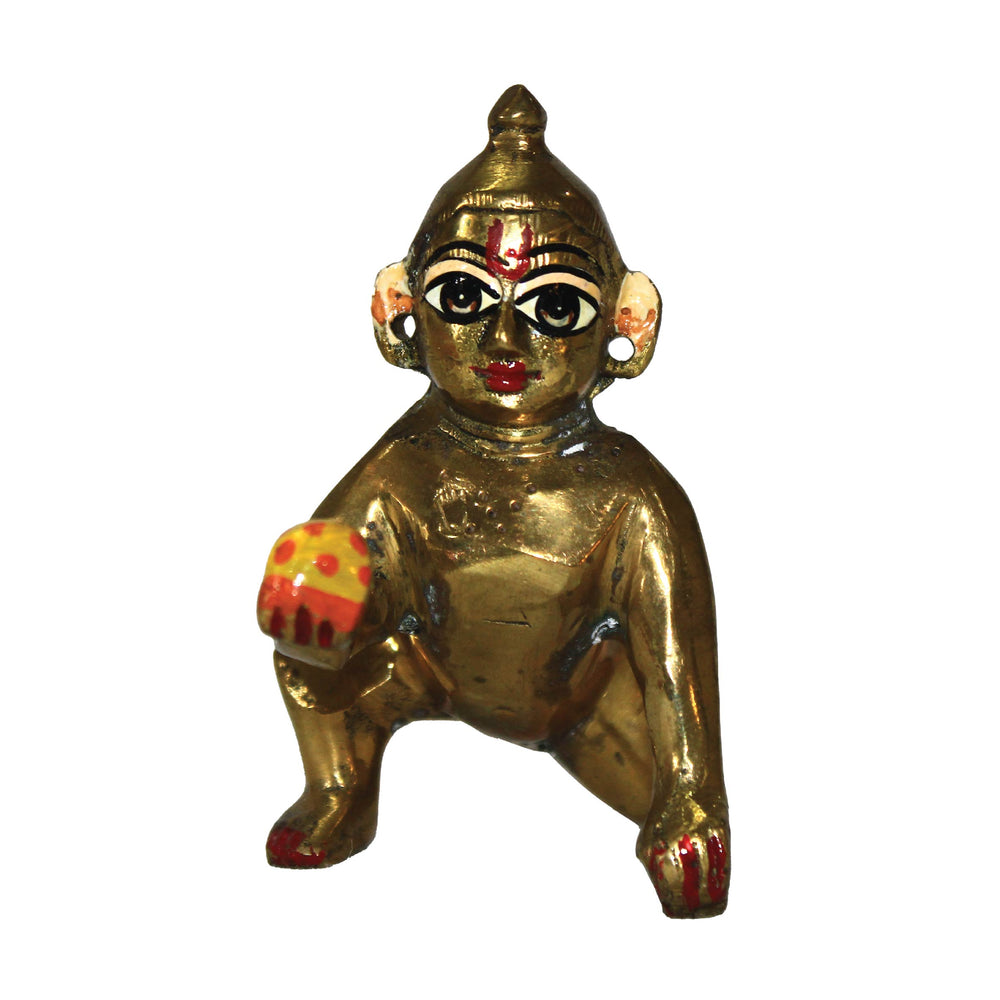 Bal Gopal, Laddu Gopal Statue Pure Brass 4 Inch