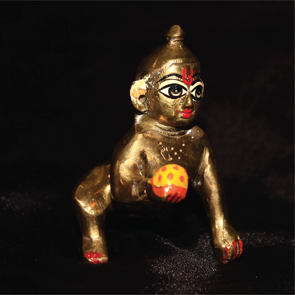 Bal Gopal, Laddu Gopal Statue Pure Brass 4 Inch