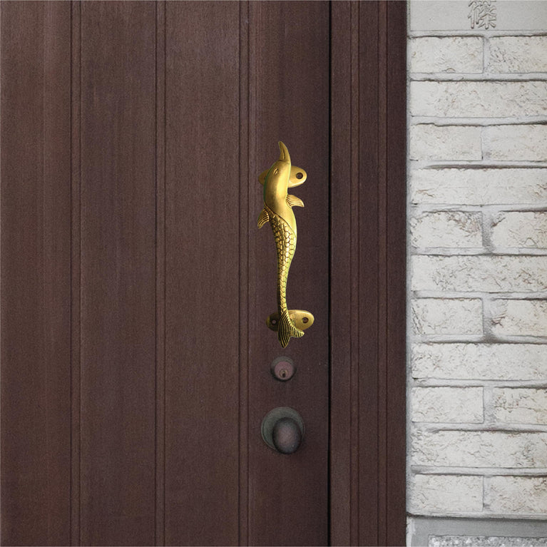 Large Dolphin Main door Handle | Brass Golden Color Wardrobe Door Pull