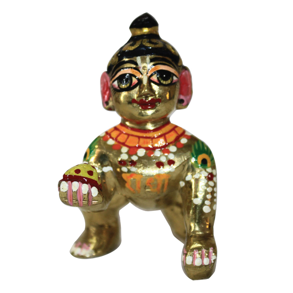 Radharani Baal Roop Idol Ashtadhatu Premium Brass Idol ( 3.2 Inch )