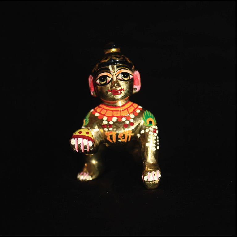 Radharani Baal Roop Idol Ashtadhatu Premium Brass Idol ( 3.2 Inch )