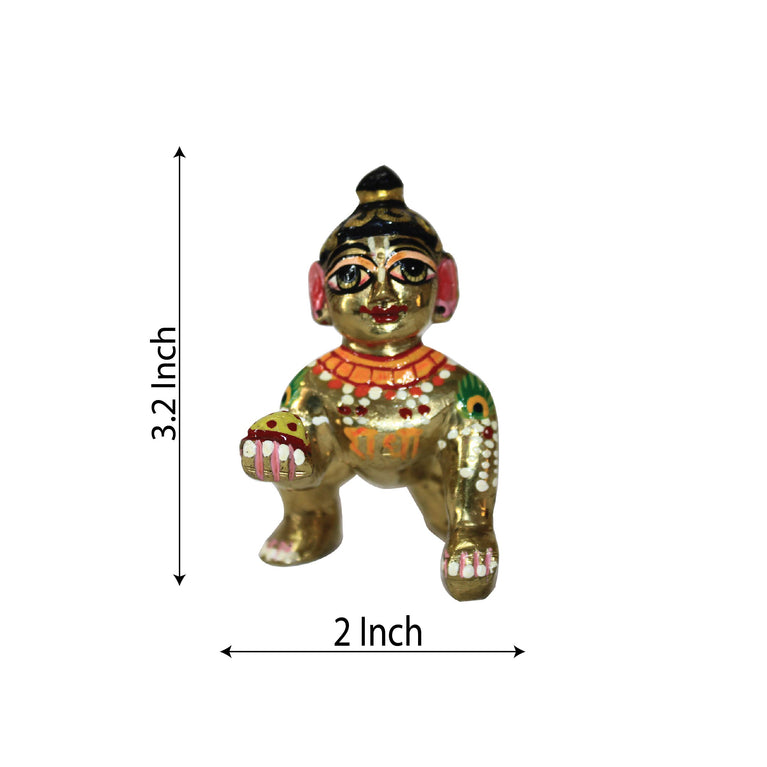 Radharani Baal Roop Idol Ashtadhatu Premium Brass Idol ( 3.2 Inch )