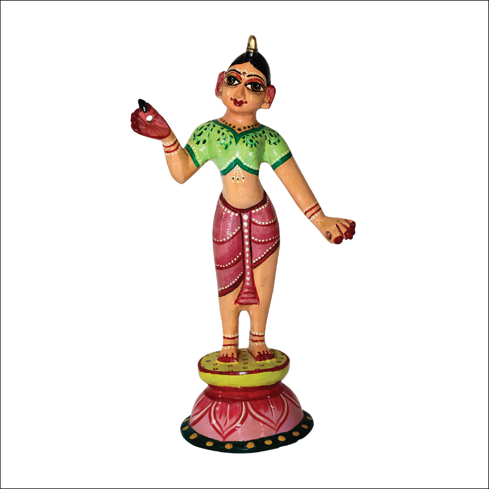 Rangkala Pure Brass Made Radha Rani Idol Hand Painted/Radha Rani Idol/Krishna Loving Radha for Home Temple from Vrindavan 8 inches