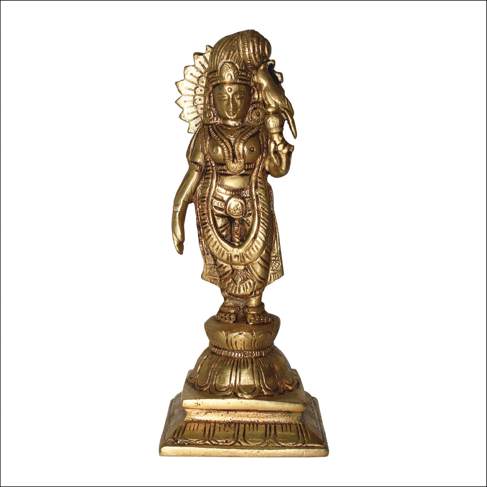 Rangkala Brass Andal Nachiyar / Meenakshi Goda Devi Hindu Idol Statue, 8 Inches, 1 Piece