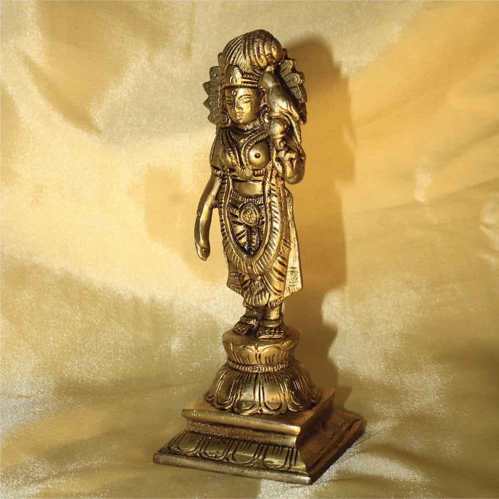 Rangkala Brass Andal Nachiyar / Meenakshi Goda Devi Hindu Idol Statue, 8 Inches, 1 Piece