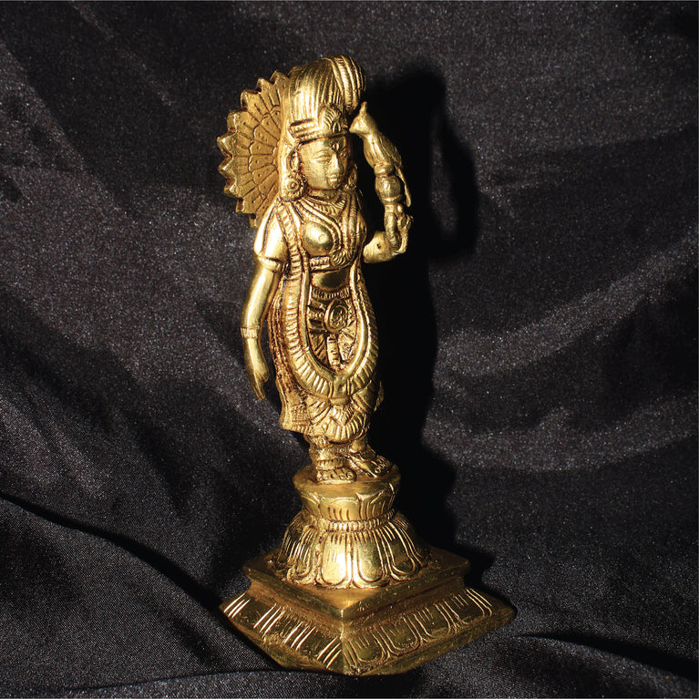 Rangkala Brass Andal Nachiyar / Meenakshi Goda Devi Hindu Idol Statue, 8 Inches, 1 Piece