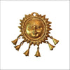 Brass Sun Face Wall Hanging Bell for Home Office Mandir Decor Gift Items Collectible Handicraft Art