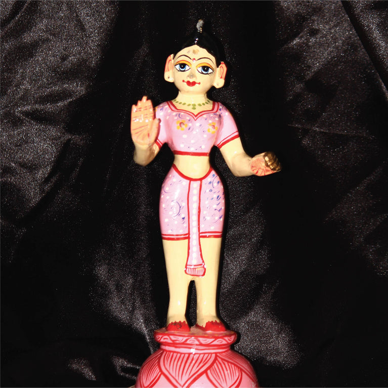 Ashtadhatu - Premium Brass Radha Idol (Pink and White Radha) (9 Inch Height)