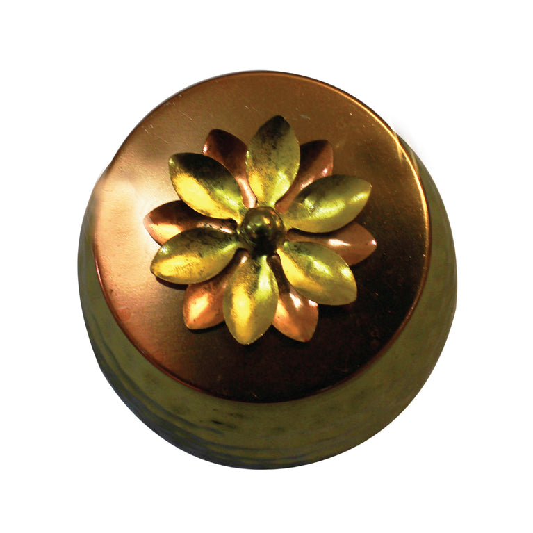 Rangkala Pottery Golden Brass Dry Fruit box for Serving Sweets, Chips, Cookies Other Snacks