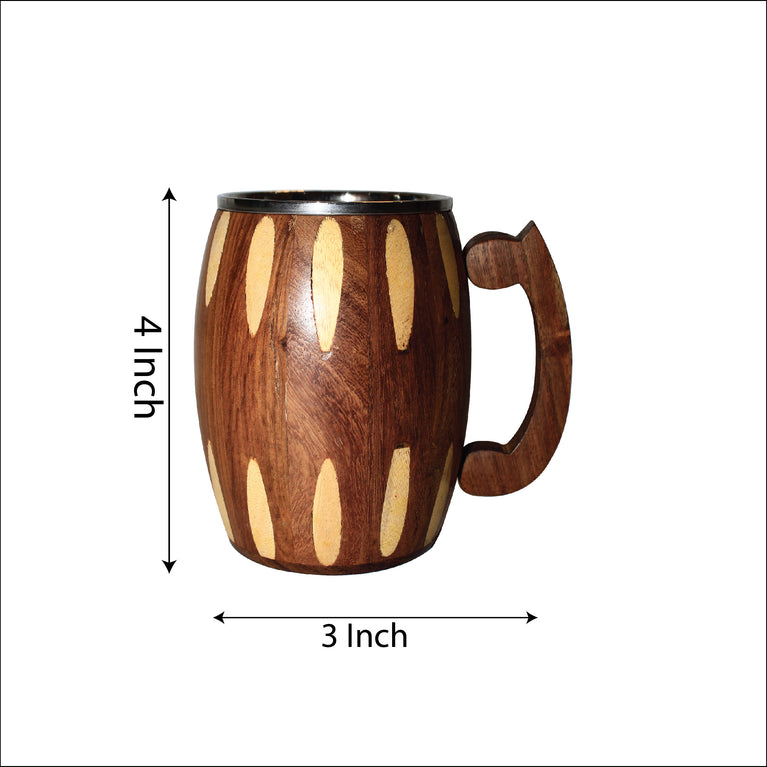 Rangkala Wooden coffee mug 103 Wood, Stainless Steel Coffee Mug