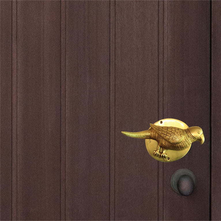 Brass Parrot Door Knocker | Brass Hand Craft Bird Theme Bell | Door Accessories  Pack of 2