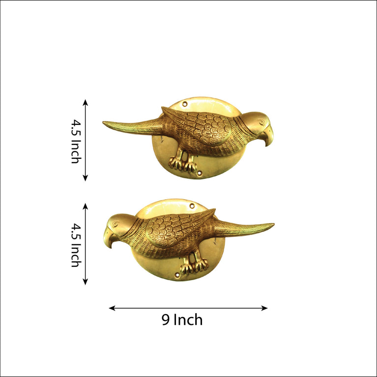 Brass Parrot Door Knocker | Brass Hand Craft Bird Theme Bell | Door Accessories  Pack of 2