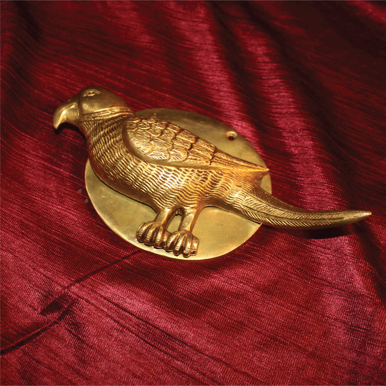 Brass Parrot Door Knocker | Brass Hand Craft Bird Theme Bell | Door Accessories  Pack of 2