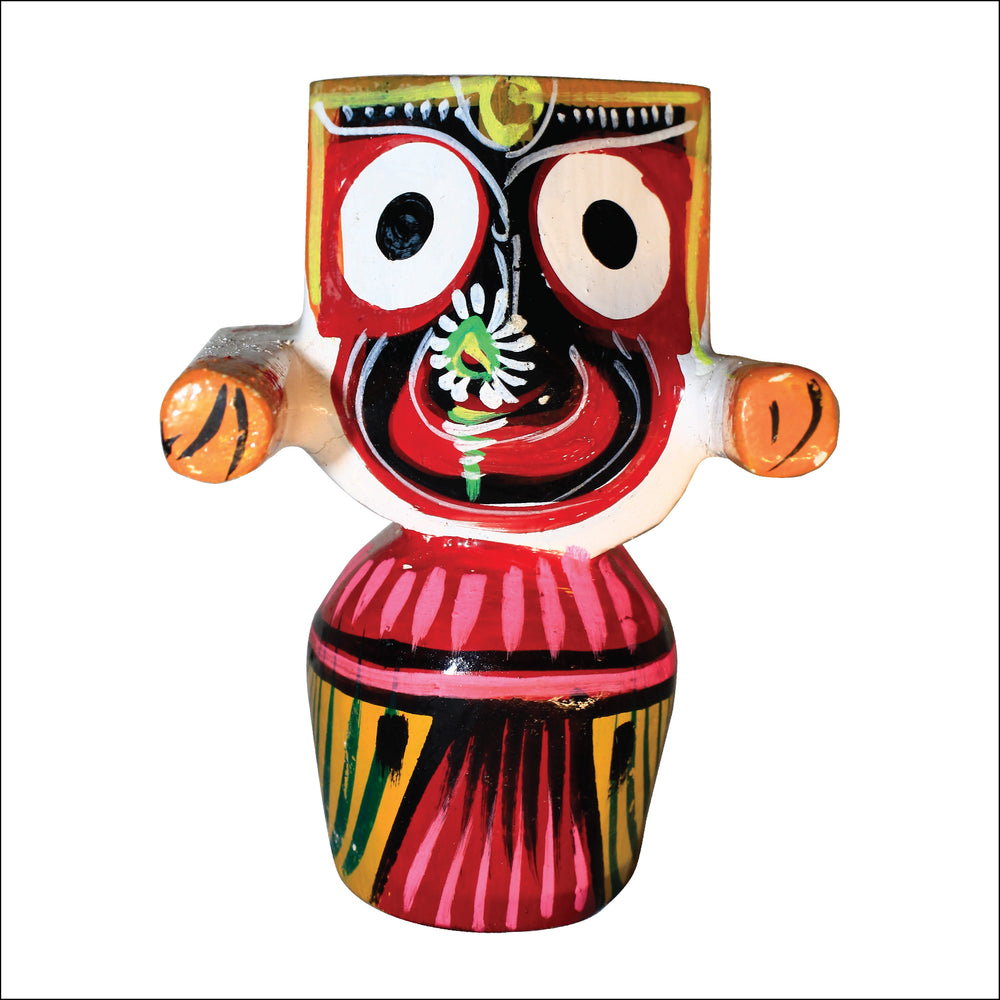 Rangkala  Exquisite 3-Inch Neem Wood Jagannath Patitapavan Idol Decorative Showpiece