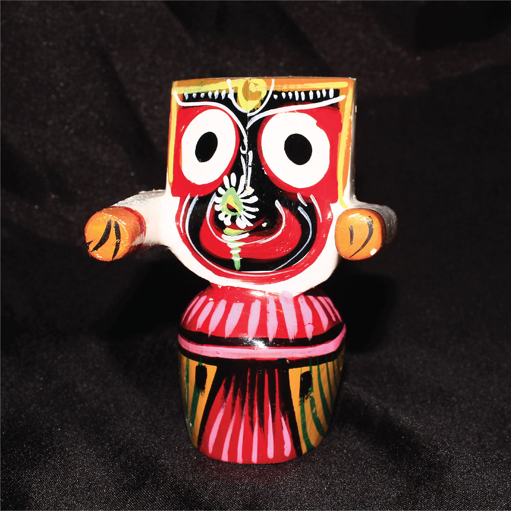 Rangkala  Exquisite 3-Inch Neem Wood Jagannath Patitapavan Idol Decorative Showpiece