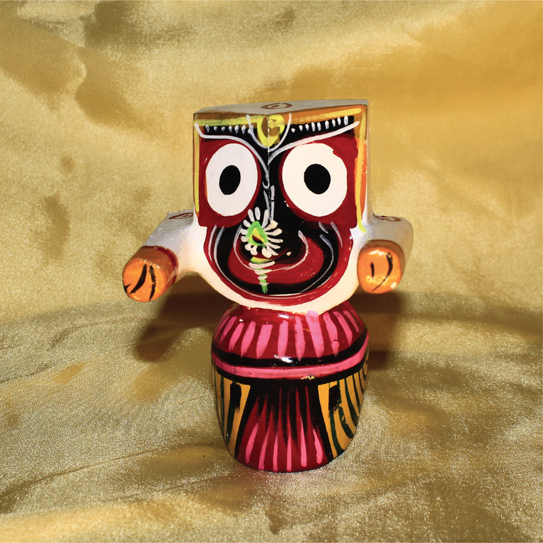 Rangkala  Exquisite 3-Inch Neem Wood Jagannath Patitapavan Idol Decorative Showpiece