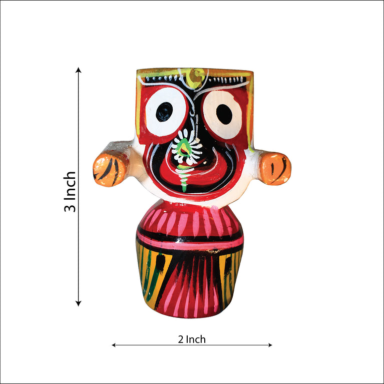 Rangkala  Exquisite 3-Inch Neem Wood Jagannath Patitapavan Idol Decorative Showpiece