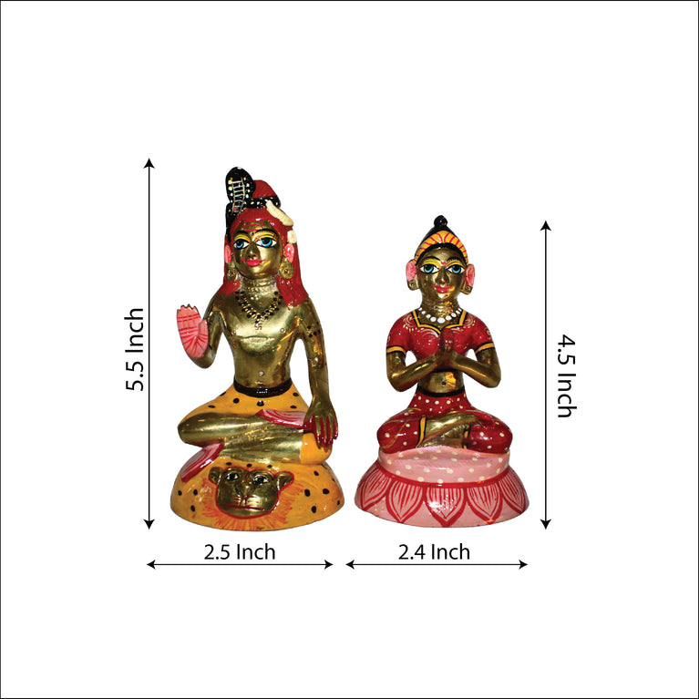 Rangkala 5.5 Inches Shiva Parvathi Murthy / Statue / Deity ( Original Asthadhatu Metal )