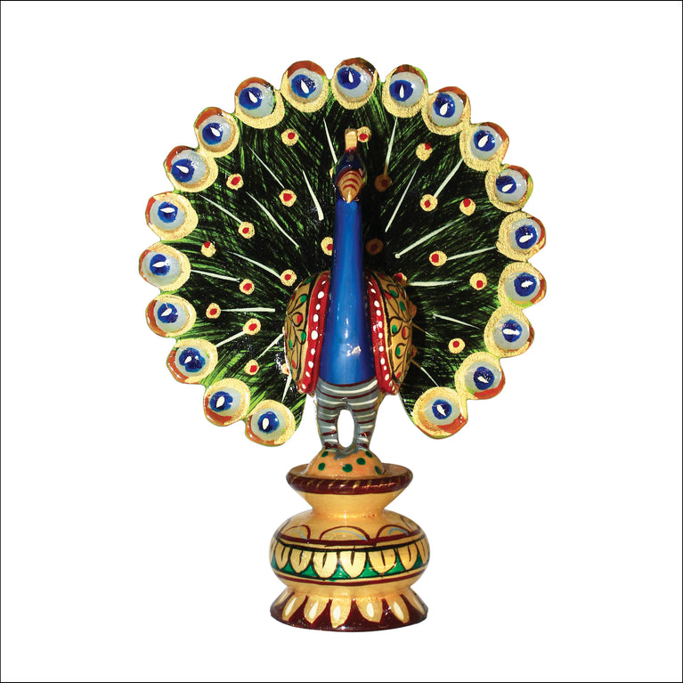 Rangkala National Handloom Wooden Dancing Peacock Show Piece Big