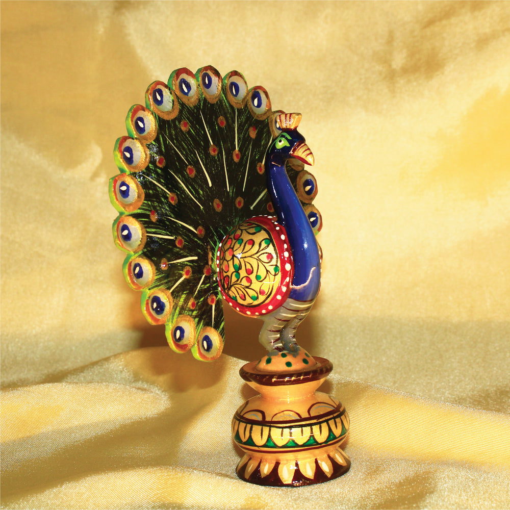 Rangkala National Handloom Wooden Dancing Peacock Show Piece Big