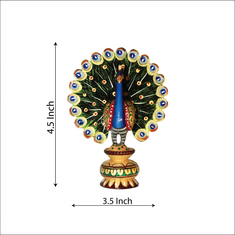 Rangkala National Handloom Wooden Dancing Peacock Show Piece Big