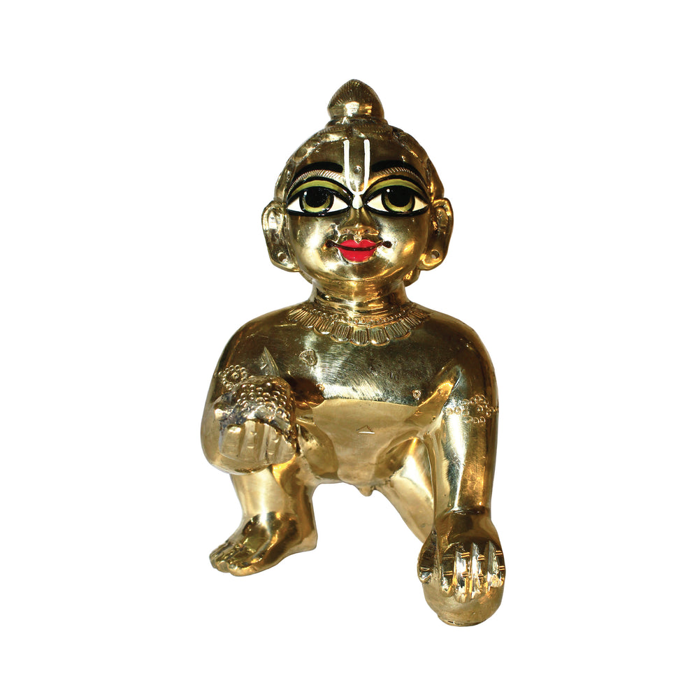 Rangkala Laddoo Gopal Murti/Kanha Ji Idol/Vrindavan Bal Gopal/Krishna - Brass