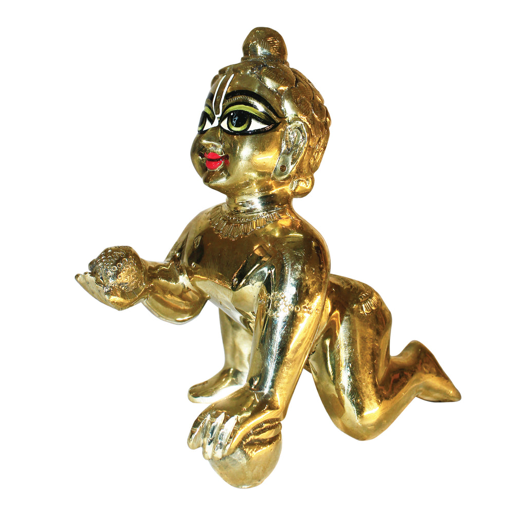 Rangkala Laddoo Gopal Murti/Kanha Ji Idol/Vrindavan Bal Gopal/Krishna - Brass