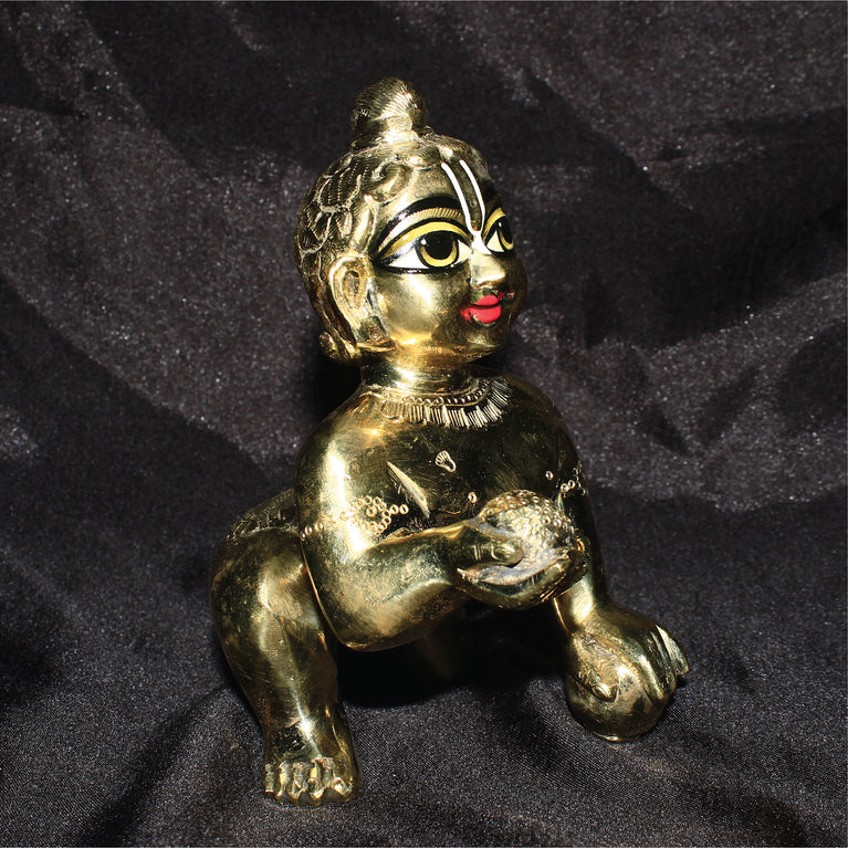 Rangkala Laddoo Gopal Murti/Kanha Ji Idol/Vrindavan Bal Gopal/Krishna - Brass