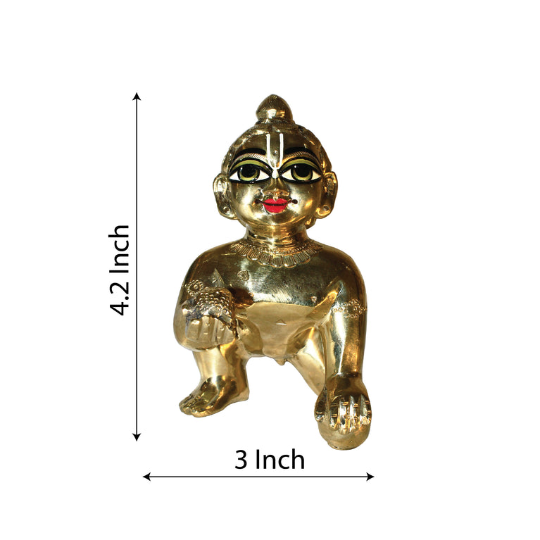 Rangkala Laddoo Gopal Murti/Kanha Ji Idol/Vrindavan Bal Gopal/Krishna - Brass