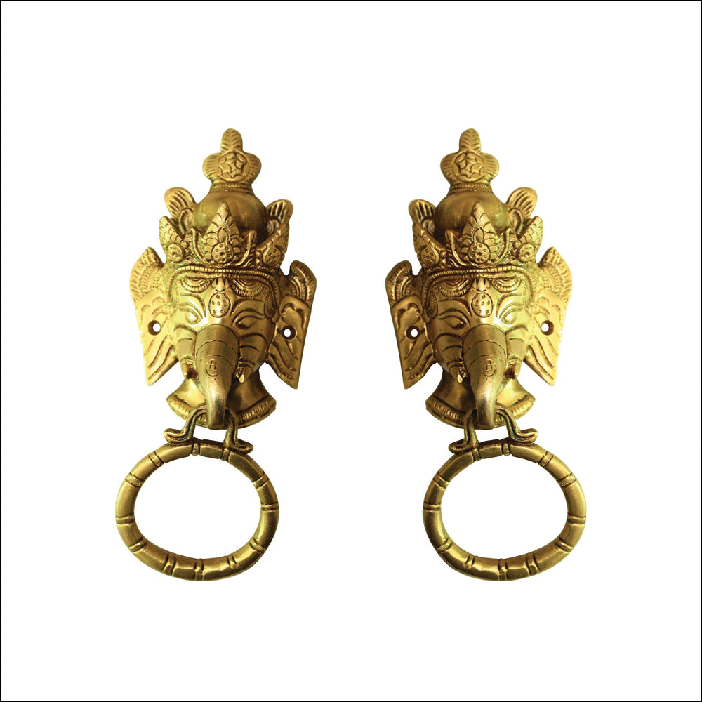 Brass Ganesha Ganesh Ganpati Elephant Door Knocker for Home Decor